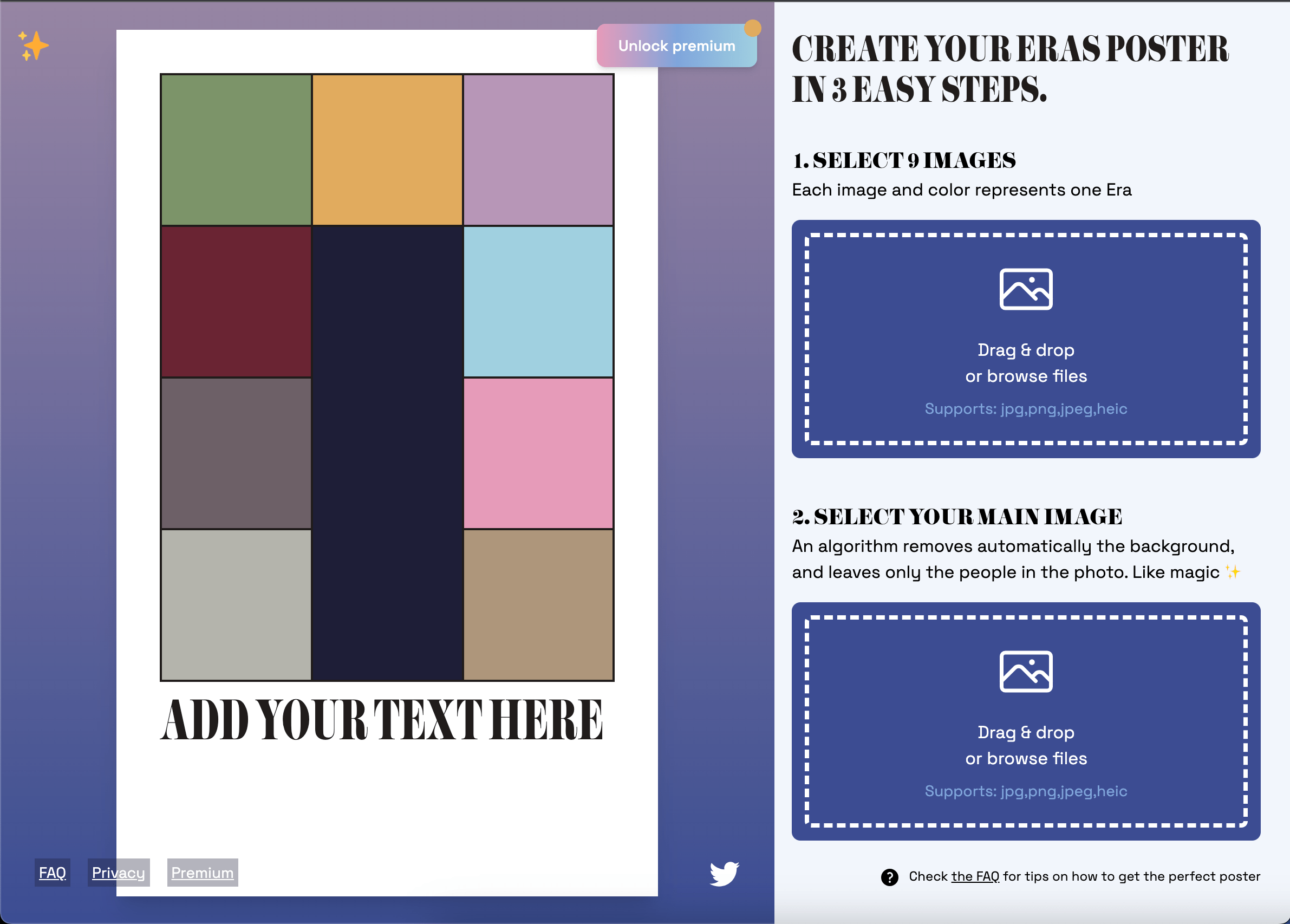 Create eras tour poster generator
